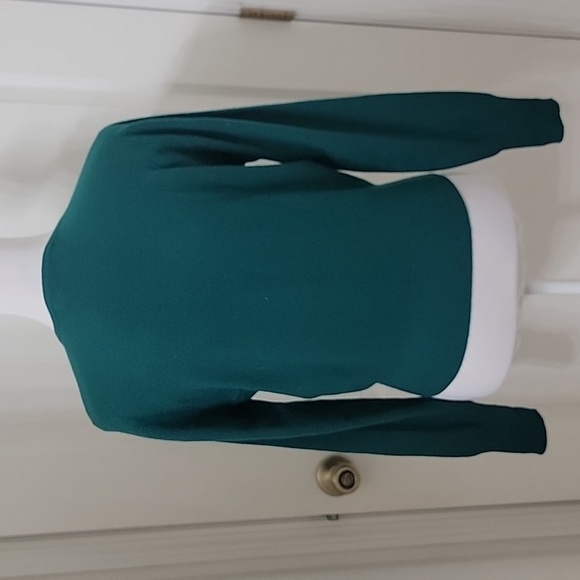 Lyle and Scott Unsized (S/M) Green Vintage 100% Cashmere Cardigan Sweater - Picture 4 of 11